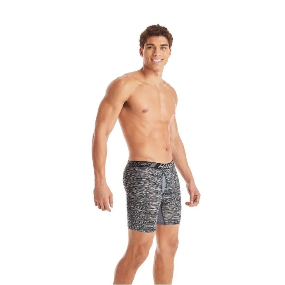 Hanes X-Temp Total Support Pouch Long Leg Boxer Briefs Underwear 2, 3-Packs S